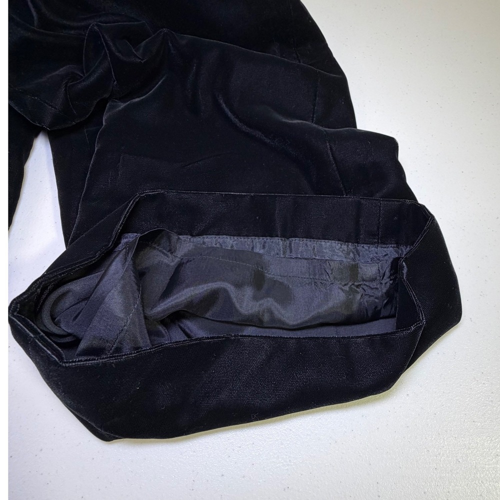 NWT Ann Taylor Loft Velvet Wide Leg Pants‎ Black Size 14 High Waisted Classic - Picture 6 of 11